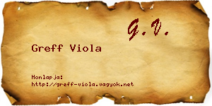 Greff Viola névjegykártya